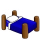 Blue Wooden Bed Blue Wooden Bed