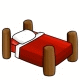 Red Wooden Bed Red Wooden Bed