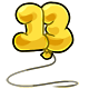 Yellow 13th Birthday Balloon