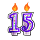 Purple 15th Birthday Candle