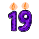 Purple 19th Birthday Candle
