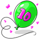 Green 10th Birthday Balloon