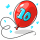 Red 10th Birthday Balloon