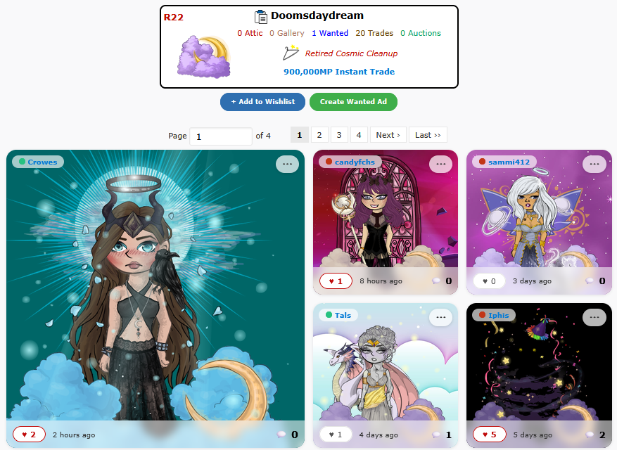 An item's own Selfies page showing the item with its listings and buttons, and the looks wearing it below